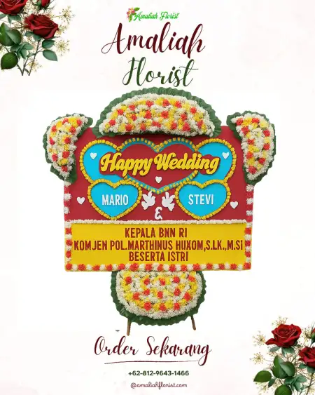 Papan Bunga Pernikahan Mandah